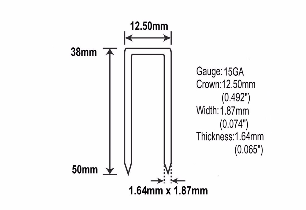 15 Gauge 1/2 Inch Crown BCS15 Wood Flooring Staples KYA FASTENERS