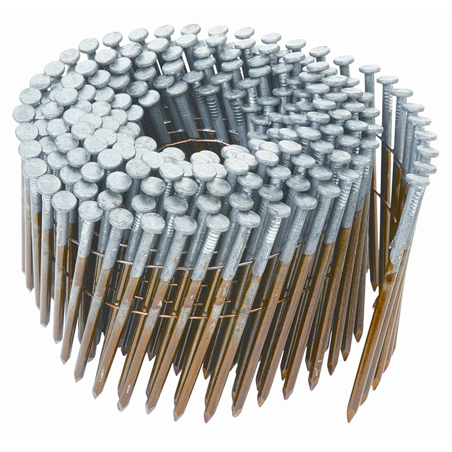 Findmall Siding Nails 1-1/4-Inch X .092-Inch 15-Degree Collated Wire Coil Full Roundhead Ring Shank Hot Dipped Galvanized 3600 Count Rough Nailing Lat