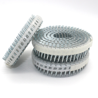 15 Degree Electro Galvanized Plastic Sheet Coil Nails Screw Shank 1.83x25mm 