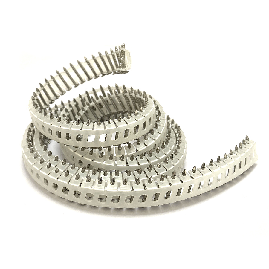 Tige d'anneau de clous de bobine de feuille de plastique d'acier inoxydable de 15 degr&eacute;s 1.83mm x 16mm 