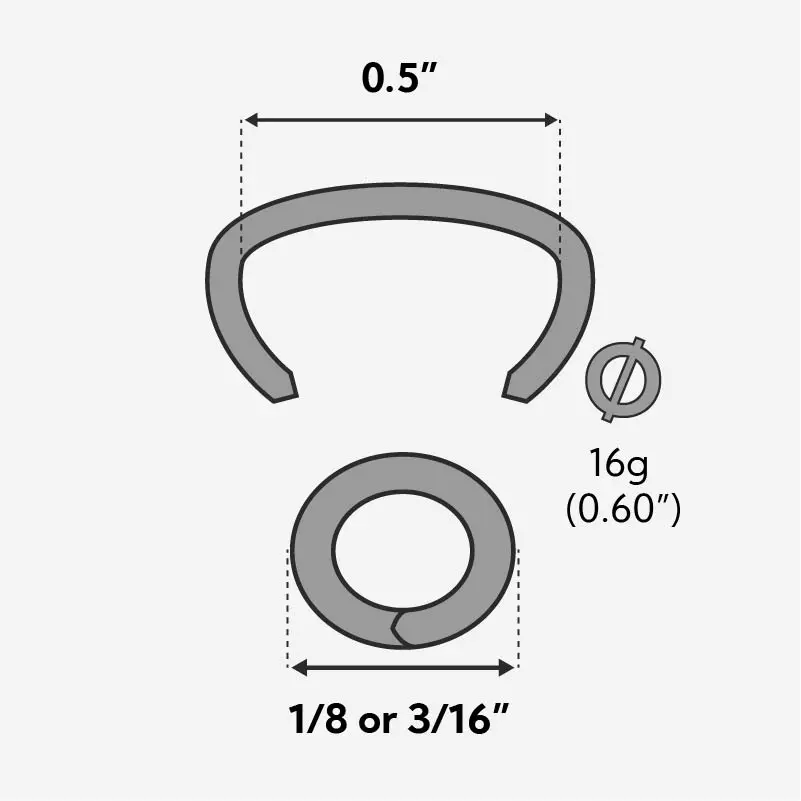 16GA 516AL100 1/2 pulgadas tapicería anillos de cerdo .