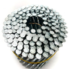 15 Degree Electro Galvanized Ring Shank Coil Nails 3-1/2 Inch X 0.122 Inch