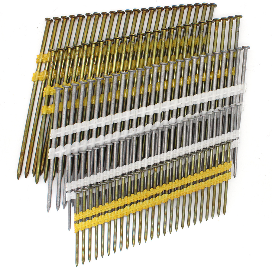 21 de grade 3 in. X 0,120 in. Cuie pentru &icirc;ncadrare cu cap rotund complet colate din plastic