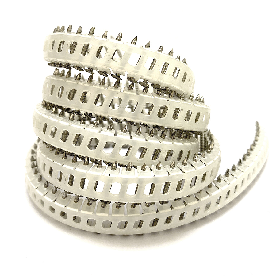 Tige d'anneau de clous de bobine de feuille de plastique d'acier inoxydable de 15 degr&eacute;s 1.83mm x 16mm 