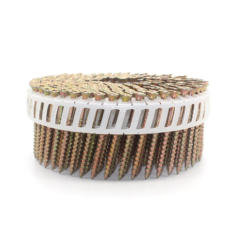 15 Degree Galvanized Trox Head Plastic Sheet Coil Nail Screw 2.8x50mm