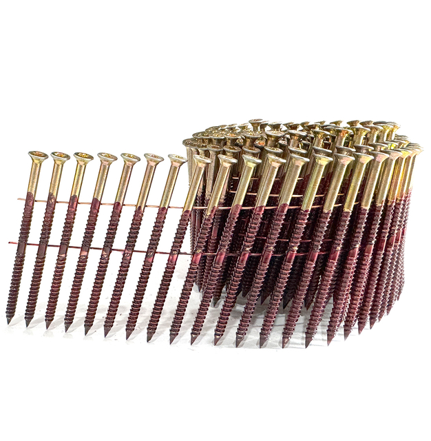 3 inu. X.131 mu. 15 Degree Wire Coil Torx Head Drive Nail Screws