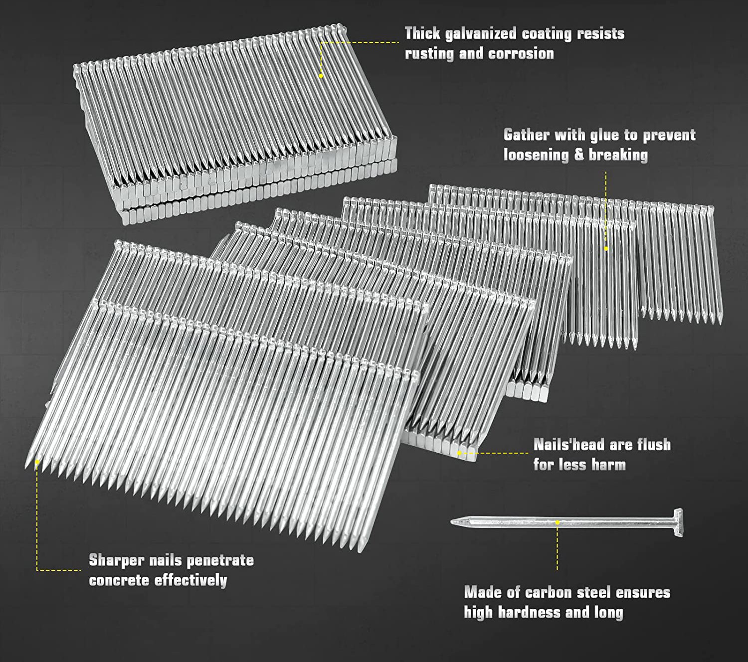 14 Gauge Concrete Nails for Tack Strip ST32 11/4 Inch Length KYA