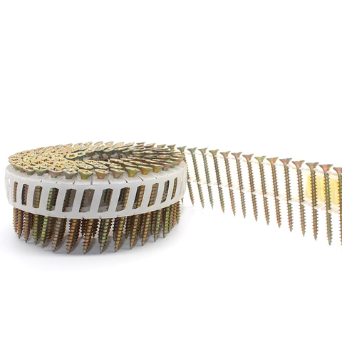 15 Degree Galvanized Plastic Sheet Coil Nail Screw 3.5x40mm