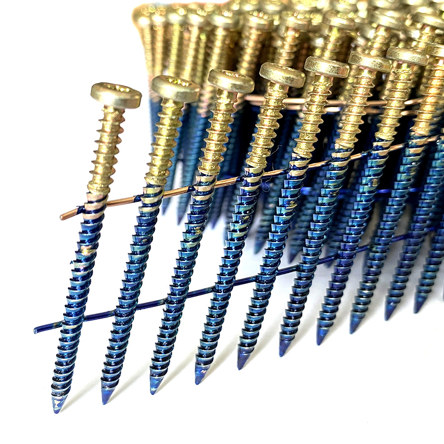 2-1/4 pol. X 0,113 pol. Parafusos de prego com cabe&ccedil;a Torx de bobina de fio de 15 graus