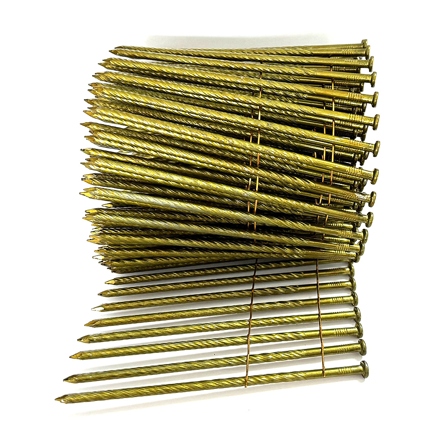 15 fokos tekercs oldalszegek f&eacute;nyes csavaros sz&aacute;r 5-1/8 h&uuml;velyk X .150