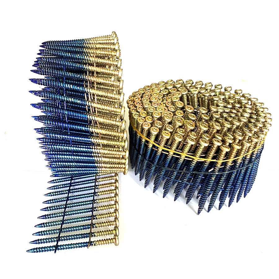 2-1/4 pol. X 0,113 pol. Parafusos de prego com cabe&ccedil;a Torx de bobina de fio de 15 graus