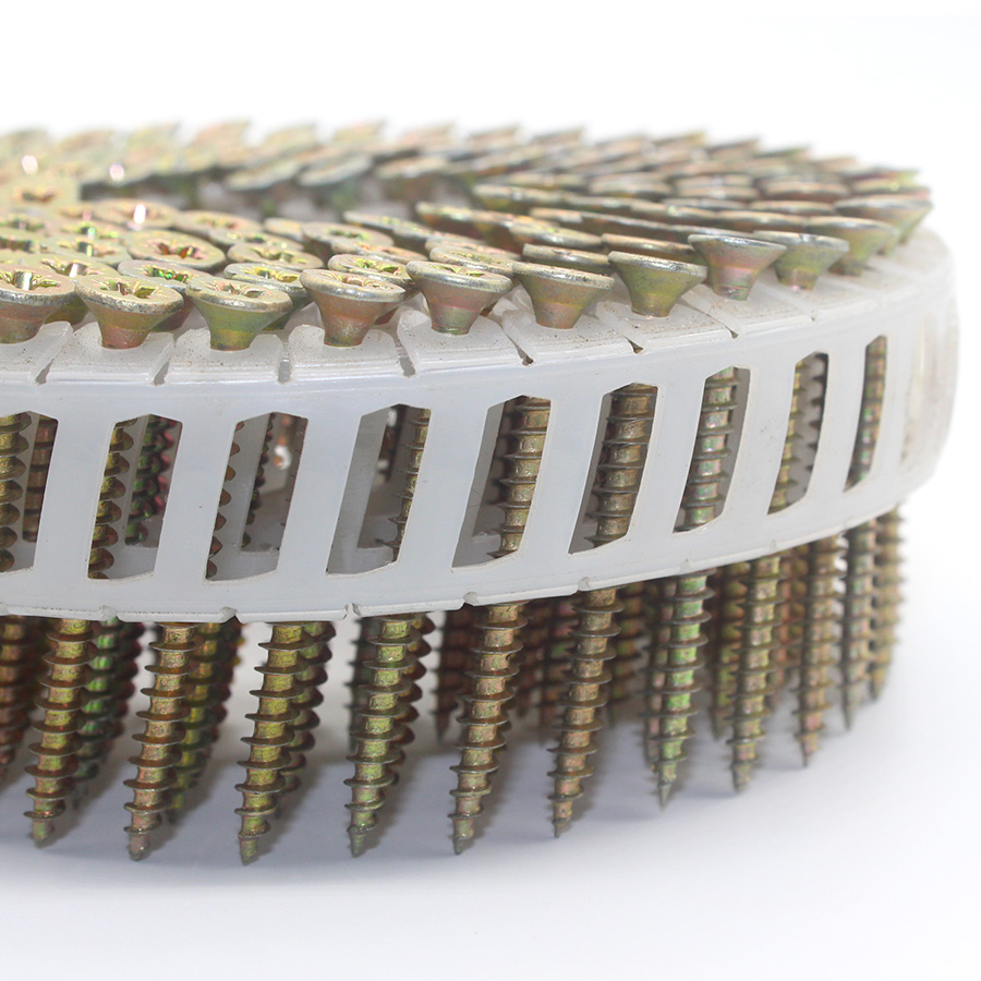 15 Grado Galvanizado Pl&aacute;stico Chapa Bobina Tornillo U&ntilde;naqa 3.5x40mm